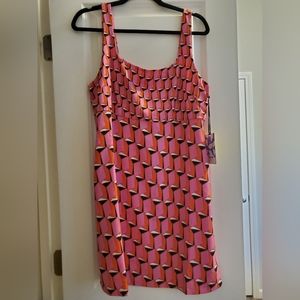 DVF for Target Women's 90's Shift Pink Modern Geo Mini Dress